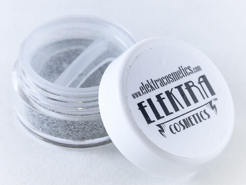 Elektra Cosmetics Pure Silver Microfine Glitter Jar with Open Lid