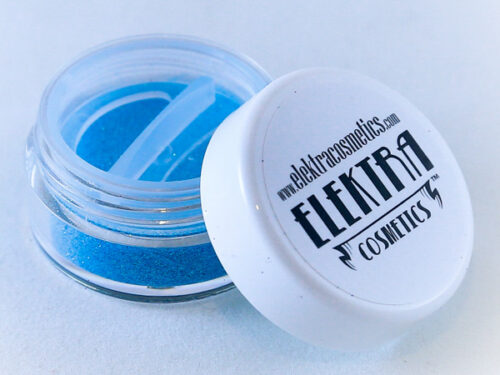 Elektra Cosmetics Aquamarine Microfine Glitter Jar with Open Lid