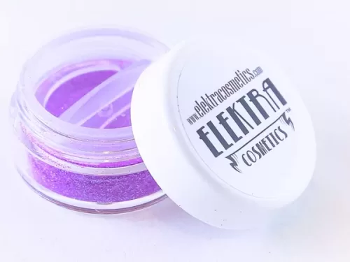 Elektra Cosmetics Violet Microfine Glitter Jar with Open Lid