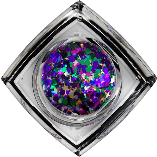 Mardi Gras Mambo #018 Chunky Glitter Gel Bolt Balm Elektra Cosmetics