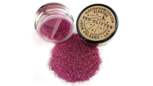 Elektra Cosmetics Pink Camelia Eko Glitter Jar with Open Lid