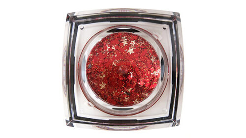 crimson kiss bolt balm cosmetic glitter gel bottom view