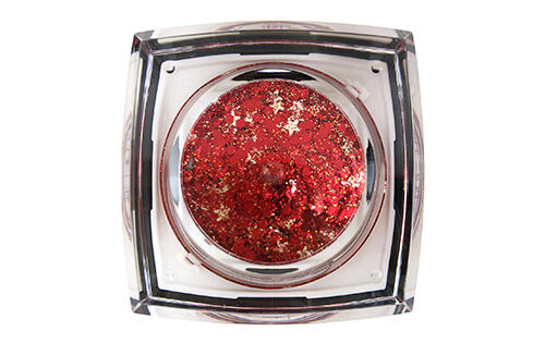 crimson kiss bolt balm cosmetic glitter gel bottom view