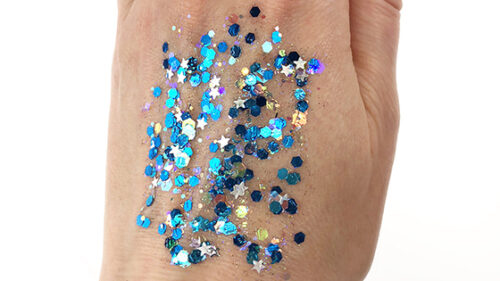 sapphire dream blue bolt balm cosmetic glitter gel swatch