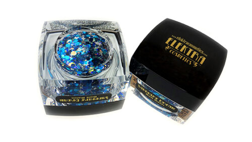 sapphire dream blue bolt balm cosmetic glitter gel top and bottom