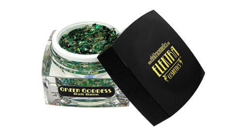 green goddess bolt balm cosmetic glitter gel frontal view