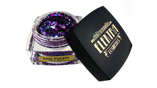 Elektra Cosmetics Deep Purple Bolt Balm Face and Body Chunky Glitter Gel