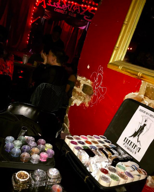 Elektra Cosmetics Glitter Products in Cabaret Club