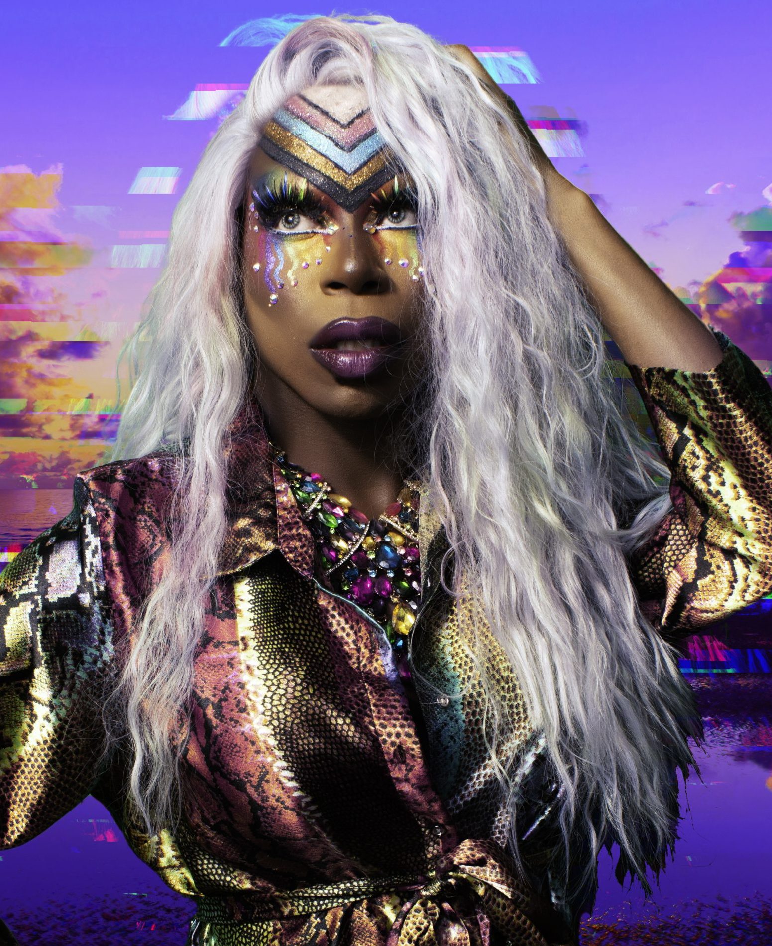 Laveau Contraire Wearing Elektra Cosmetics Pride Creative Capsule