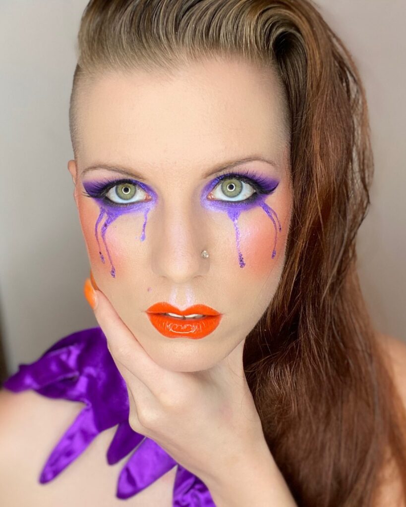 Vivacious Miss Audacious Wearing Elektra Cosmetics Purple Creative Capsule