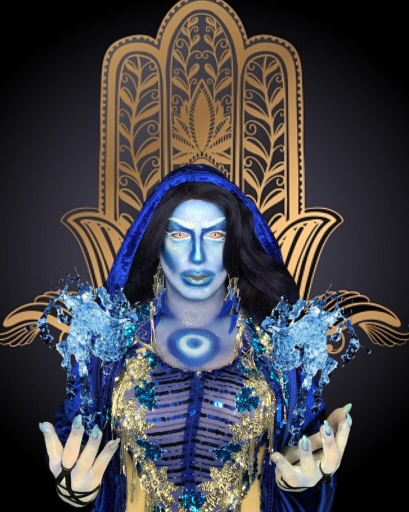 Alexa Milano Wearing Elektra Cosmetics Blue Creative Capsule