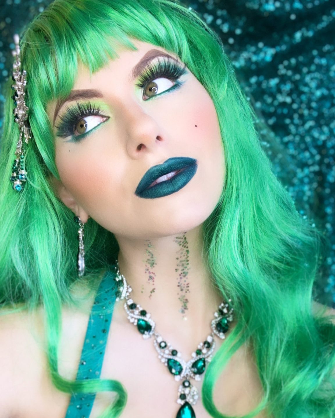Piper Wearing Elektra Cosmetics Green Creative Capsule