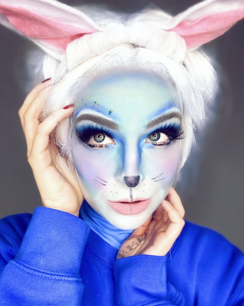 Xena Mary Boy Wearing Elektra Cosmetics Blue Creative Capsule