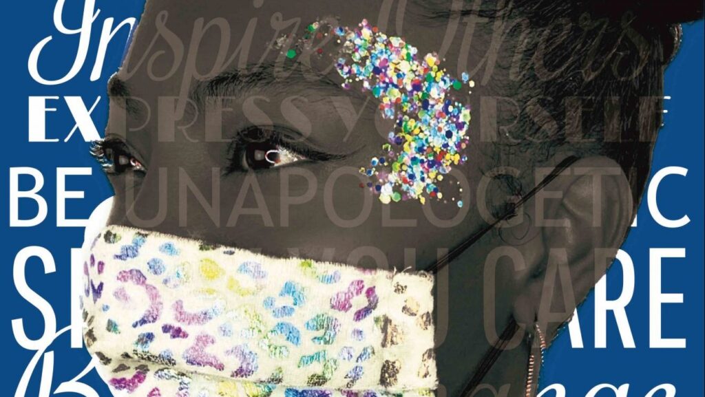 Elektra Cosmetics Embrace the Mask with Sam Butler in Dark Cerulean Cropped