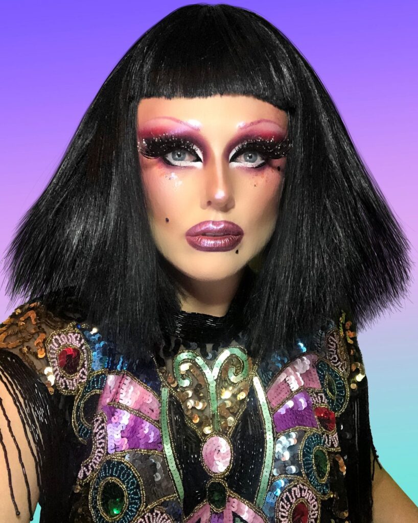 Tarah Cards Wearing Elektra Cosmetics Pink Creative Capsule