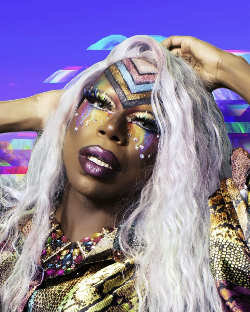 Laveau Contraire Wearing Elektra Cosmetics Pride Creative Capsule
