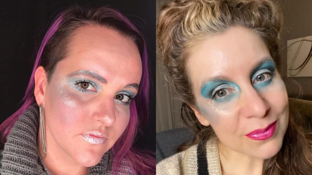 Danielle Smith and Katie East in Elektra Cosmetics Lewk Club FROZEN Look
