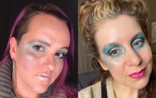 Danielle Smith and Katie East in Elektra Cosmetics Lewk Club FROZEN Look