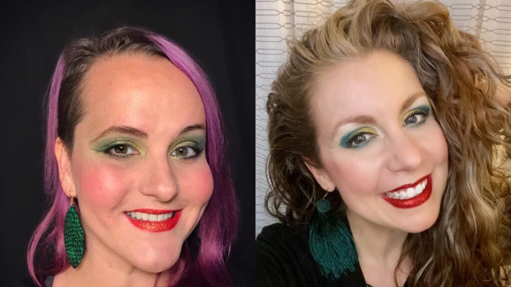 Danielle Smith and Katie East in Elektra Cosmetics Lewk Club The Holiday Look