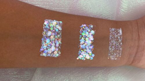 Elektra Cosmetics Rainbow Quartz Bolt Balm Face and Body Chunky Glitter Gel and Shimmer Set