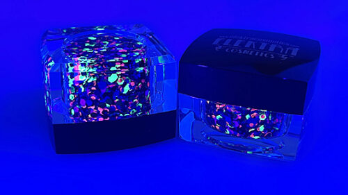 Elektra Cosmetics Villainess Bolt Balm Face and Body Chunky Glitter Gel Blacklight Reflective