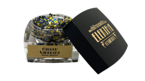 Elektra Cosmetics Gilded Sapphire Bolt Balm Chunky Glitter Gel for Hair and Body