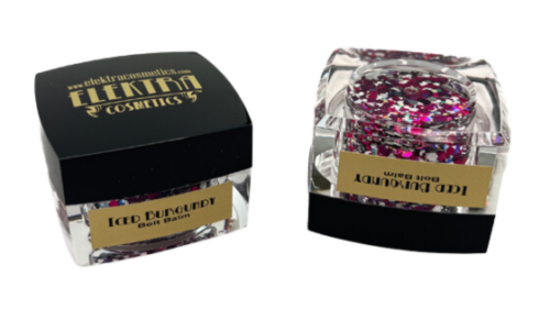 Elektra Cosmetics Iced Burgundy Bolt Balm Chunky Glitter Gel for Hair and Body