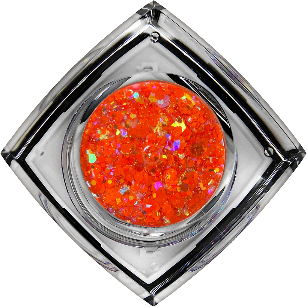 Elektric Tangerine UV #196 Chunky Glitter Gel Blacklight Reactive Elektra Cosmetics Elektric Tangerine UV #196 Chunky Glitter Gel Blacklight Reactive Elektra Cosmetics