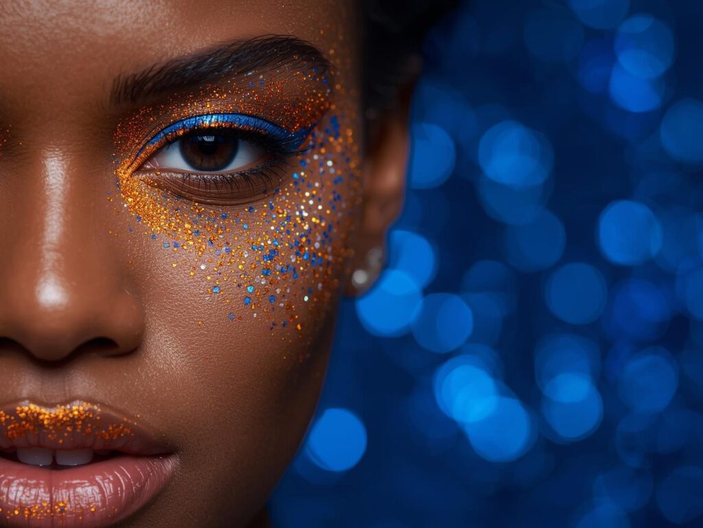 Game day glitter makeup - Elektra Cosmetics