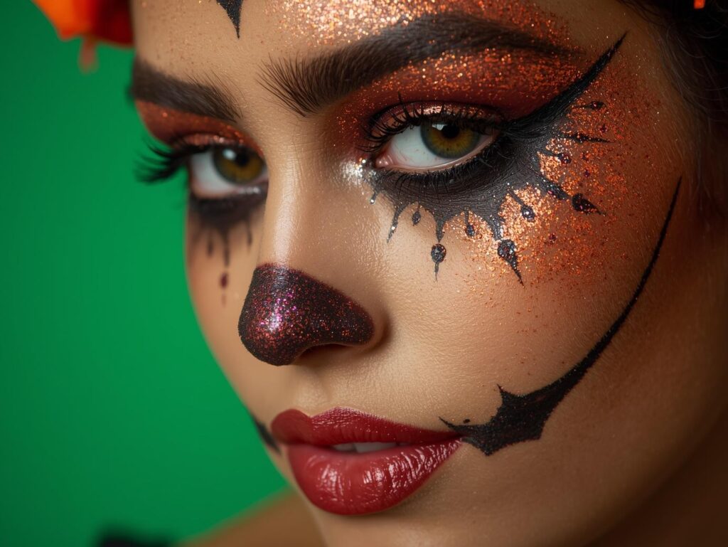 Halloween costume glitter makeup - Elektra Cosmetics