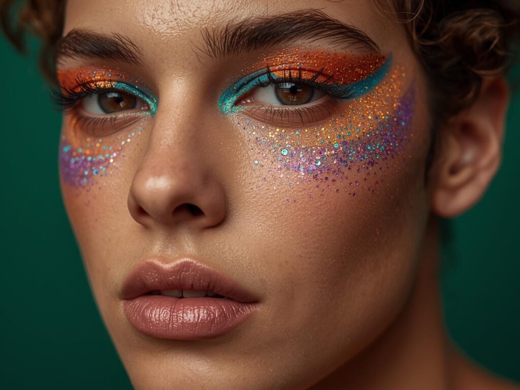 Pride festival glitter makeup - Elektra Cosmetics